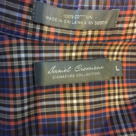 Daniel Cremieux Mens Button Front Shirt Short Sleeve Size Large 100% Cotton - Picture 3 of 3
